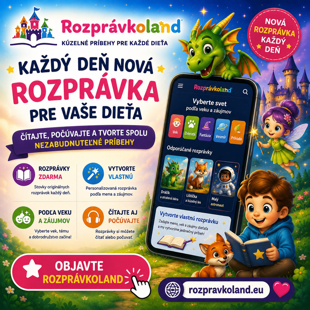 Rozprávkoland – personalizované knihy, v ktorých je vaše dieťa hlavnou hviezdou