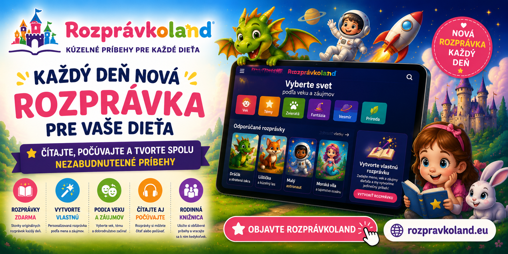 Rozprávkoland – personalizované knihy, v ktorých je vaše dieťa hlavnou hviezdou