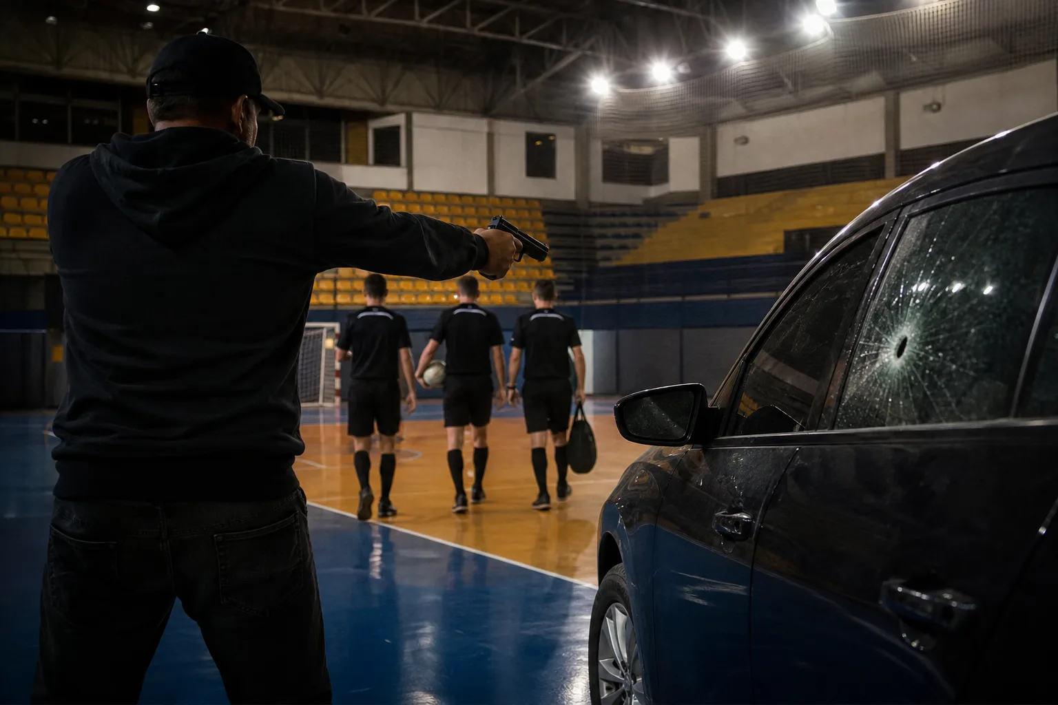 Otec hráča po futsale strieľal na auto rozhodcov